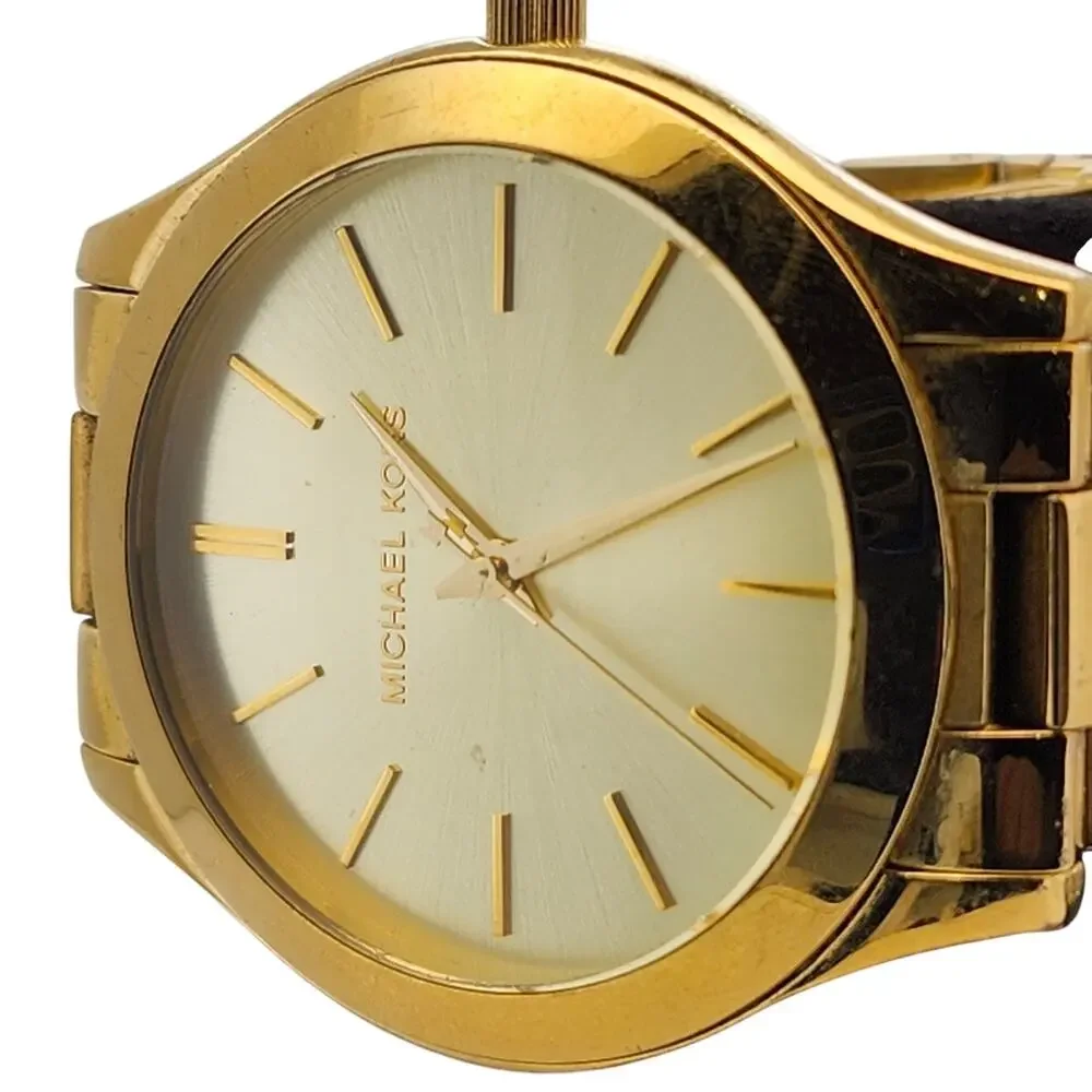Michael Kors Gold-Tone Round Dial Stainless Steel Quartz Wristwatch